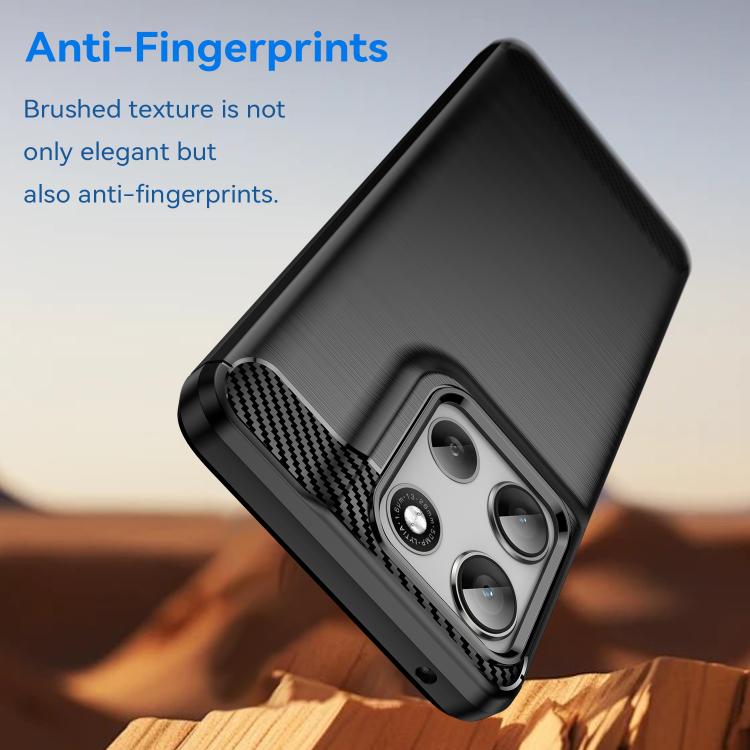 For Motorola Moto G56 5G Carbon Fiber Brushed Texture TPU Phone Case(Black)