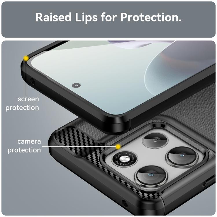 For Motorola Moto G66j 5G Carbon Fiber Brushed Texture TPU Phone Case(Black)