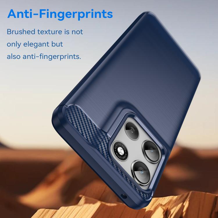 For Motorola Moto G66j 5G Carbon Fiber Brushed Texture TPU Phone Case(Blue)