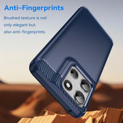 For Motorola Moto G66j 5G Carbon Fiber Brushed Texture TPU Phone Case(Blue)