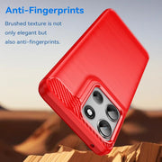 For Motorola Moto G66j 5G Carbon Fiber Brushed Texture TPU Phone Case(Red)