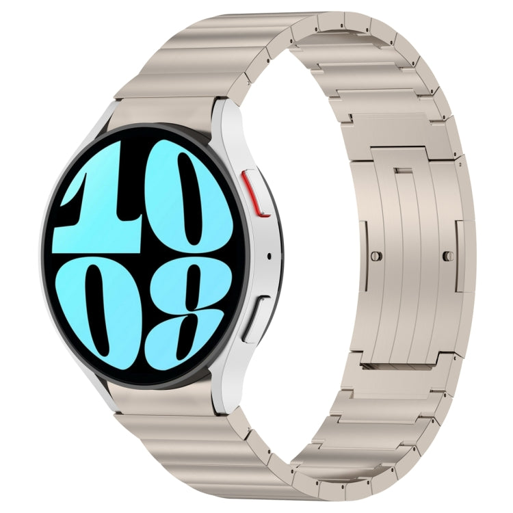 For Samsung Galaxy Watch6/6 Classic/5/5 Pro Button Style One-bead Metal Watch Band(Titanium Color)
