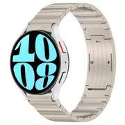 For Samsung Galaxy Watch6/6 Classic/5/5 Pro Button Style One-bead Metal Watch Band(Titanium Color)