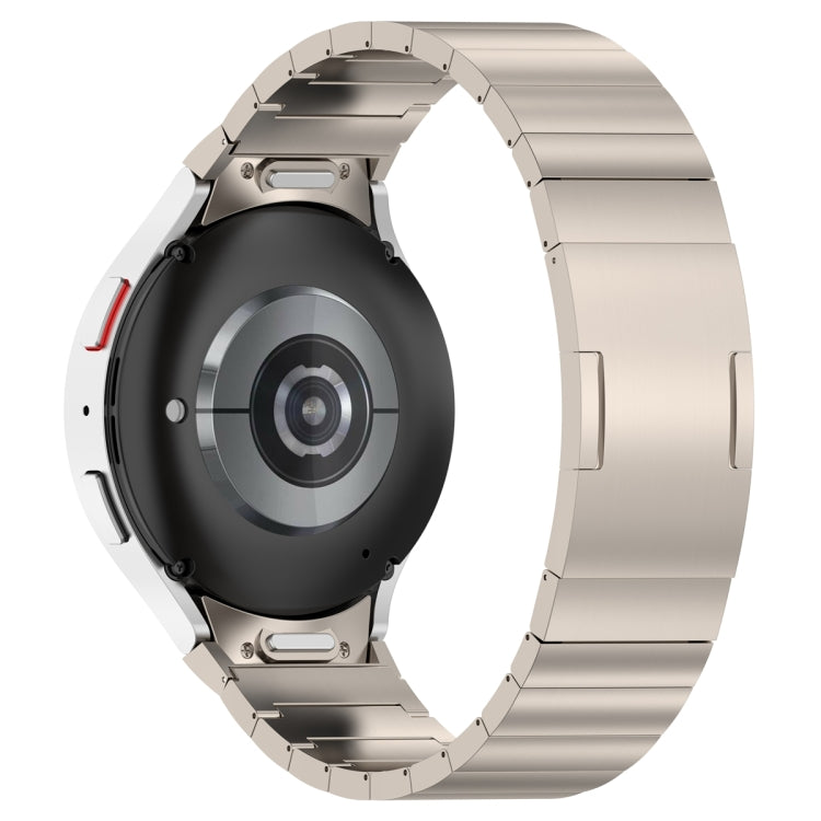 For Samsung Galaxy Watch6/6 Classic/5/5 Pro Button Style One-bead Metal Watch Band(Titanium Color)