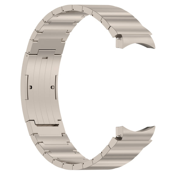 For Samsung Galaxy Watch6/6 Classic/5/5 Pro Button Style One-bead Metal Watch Band(Titanium Color)