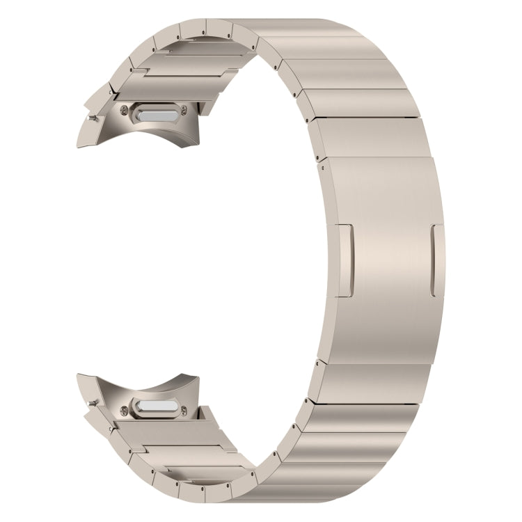 For Samsung Galaxy Watch6/6 Classic/5/5 Pro Button Style One-bead Metal Watch Band(Titanium Color)