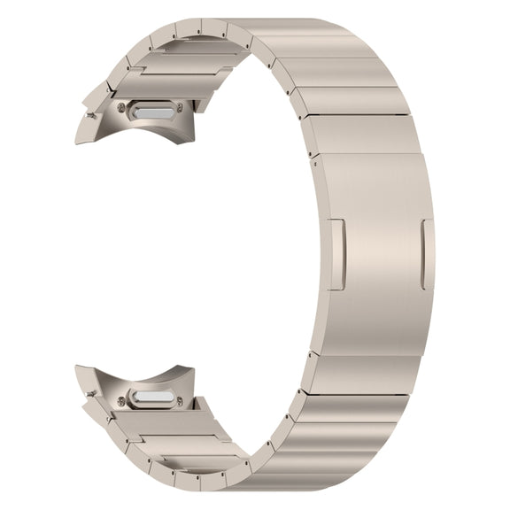 For Samsung Galaxy Watch6/6 Classic/5/5 Pro Button Style One-bead Metal Watch Band(Titanium Color)