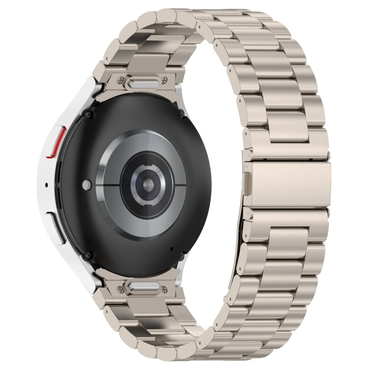 For Samsung Galaxy Watch6/6 Classic/5/5 Pro Button Style Three-bead Metal Watch Band(Titanium Color)
