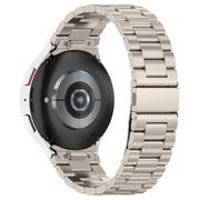 For Samsung Galaxy Watch6/6 Classic/5/5 Pro Button Style Three-bead Metal Watch Band(Titanium Color)
