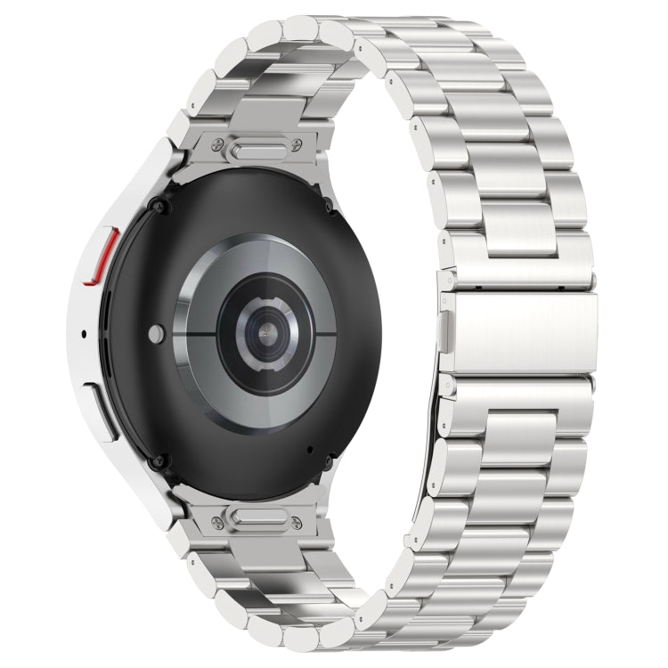 For Samsung Galaxy Watch6/6 Classic/5/5 Pro Button Style Three-bead Metal Watch Band(Silver)