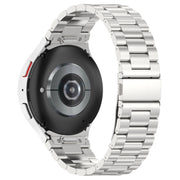 For Samsung Galaxy Watch6/6 Classic/5/5 Pro Button Style Three-bead Metal Watch Band(Silver)