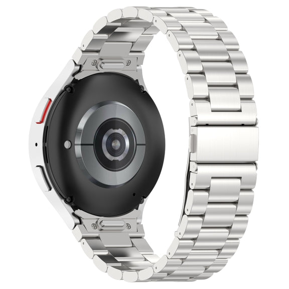 For Samsung Galaxy Watch6/6 Classic/5/5 Pro Button Style Three-bead Metal Watch Band(Silver)