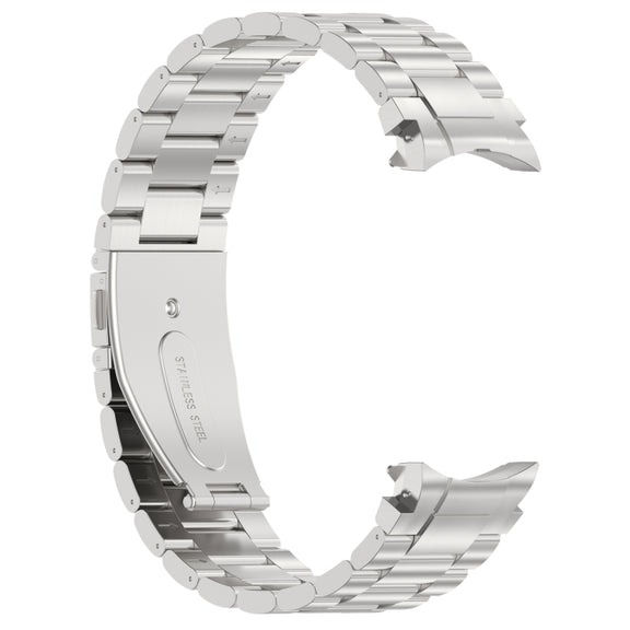 For Samsung Galaxy Watch6/6 Classic/5/5 Pro Button Style Three-bead Metal Watch Band(Silver)