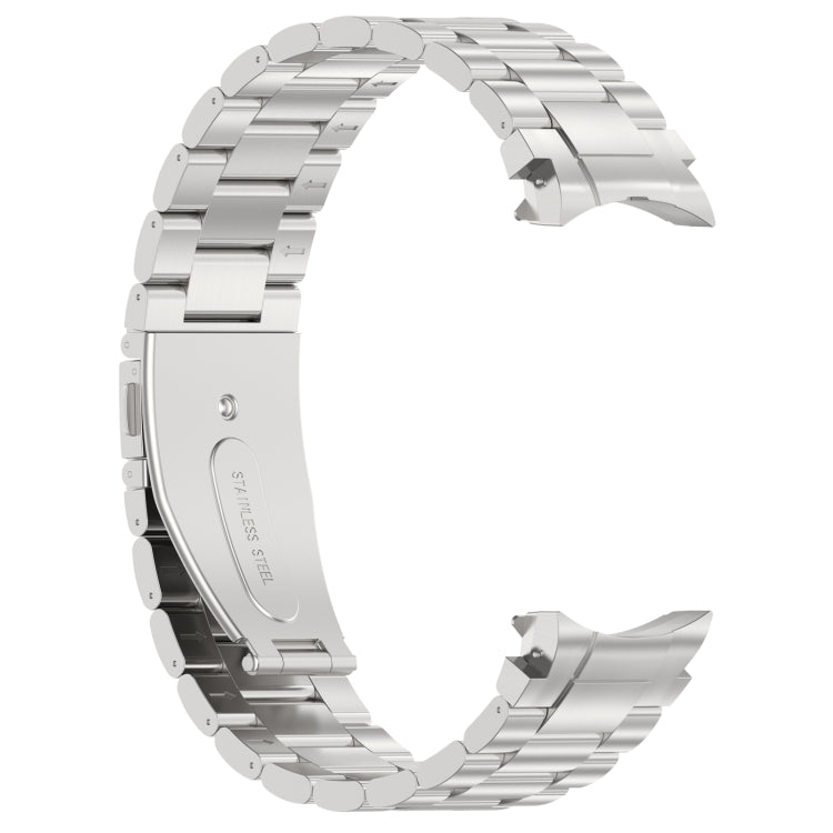 For Samsung Galaxy Watch6/6 Classic/5/5 Pro Button Style Three-bead Metal Watch Band(Silver)
