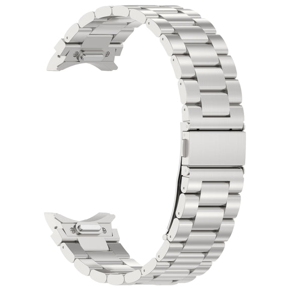 For Samsung Galaxy Watch6/6 Classic/5/5 Pro Button Style Three-bead Metal Watch Band(Silver)
