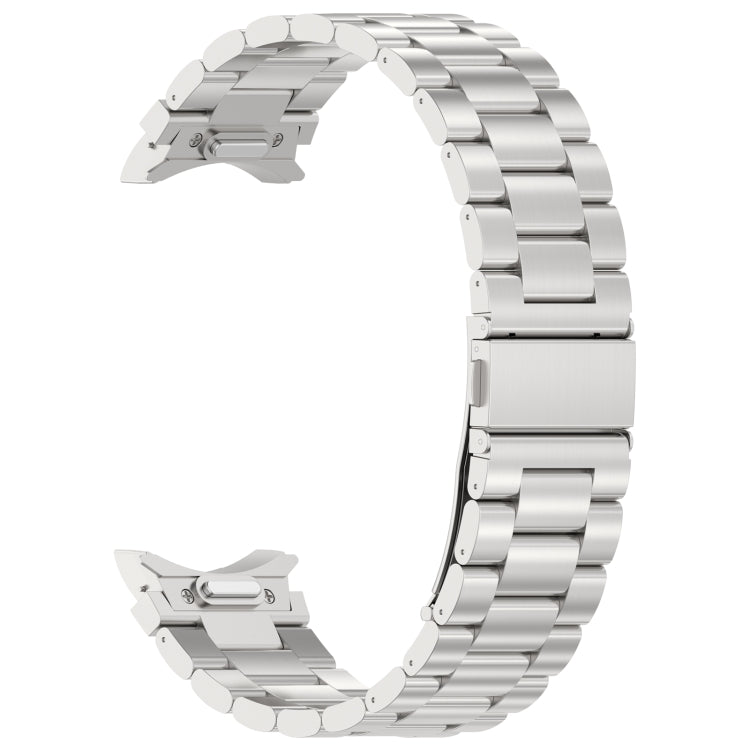 For Samsung Galaxy Watch6/6 Classic/5/5 Pro Button Style Three-bead Metal Watch Band(Silver)