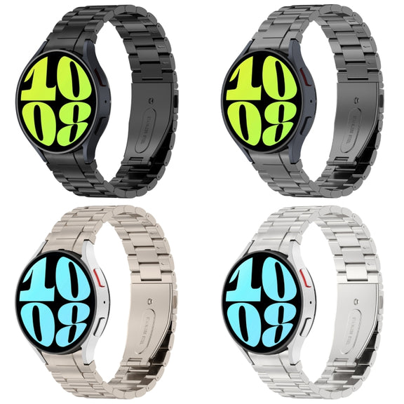 For Samsung Galaxy Watch6/6 Classic/5/5 Pro Button Style Three-bead Metal Watch Band(Black)