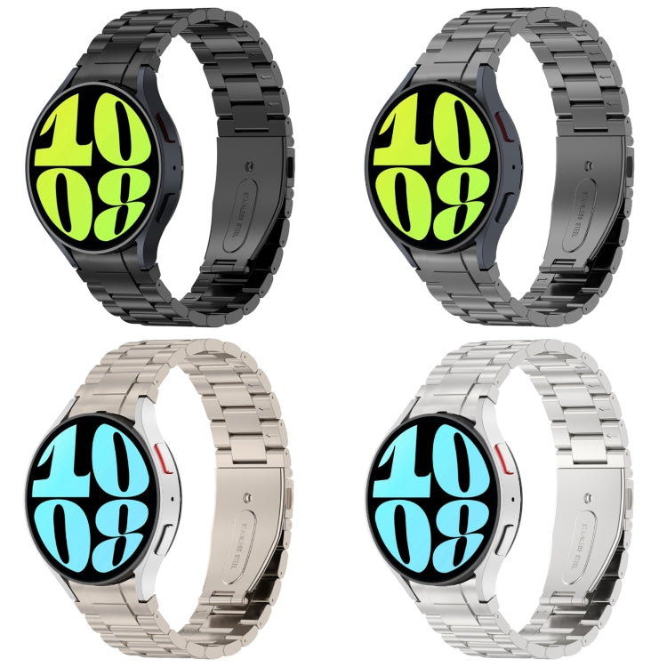 For Samsung Galaxy Watch6/6 Classic/5/5 Pro Button Style Three-bead Metal Watch Band(Silver)