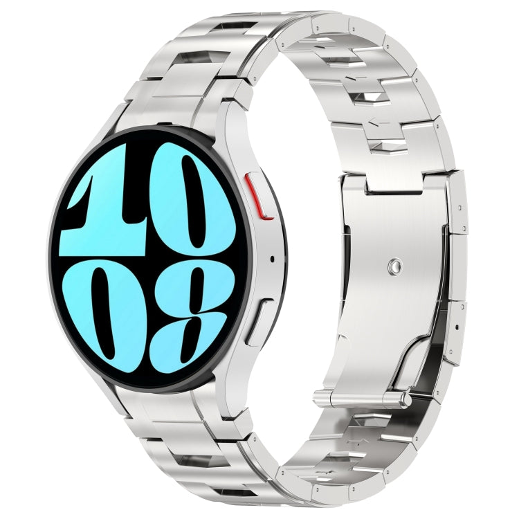 For Samsung Galaxy Watch6/6 Classic/5/5 Pro Button Style Titanium Steel Metal Watch Band(Silver)