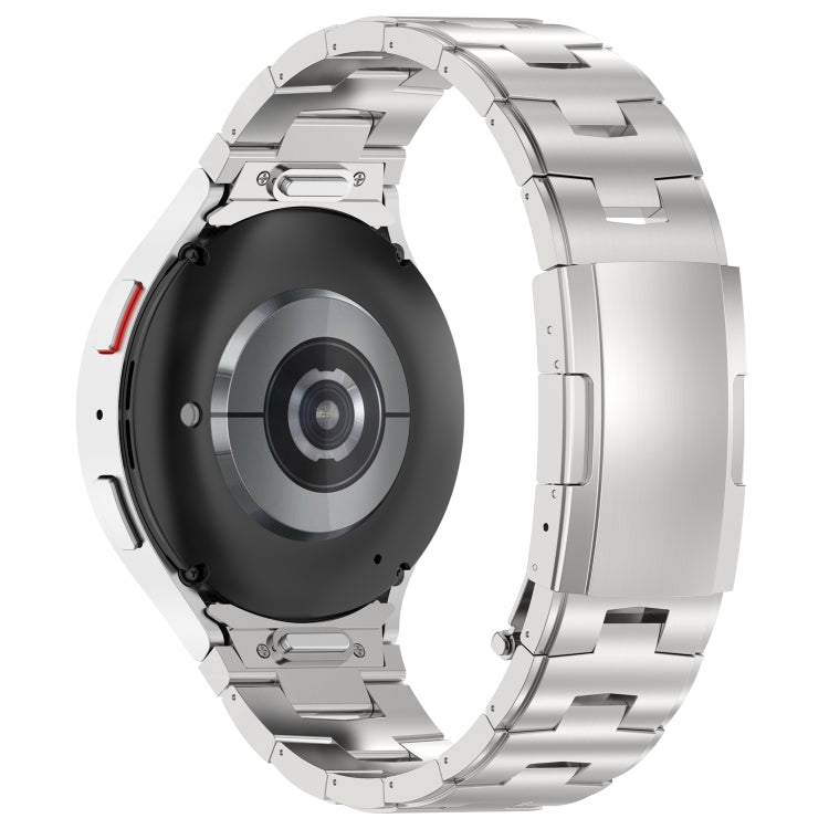 For Samsung Galaxy Watch6/6 Classic/5/5 Pro Button Style Titanium Steel Metal Watch Band(Silver)