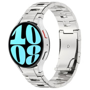 For Samsung Galaxy Watch6/6 Classic/5/5 Pro Button Style Titanium Steel Metal Watch Band(Silver)