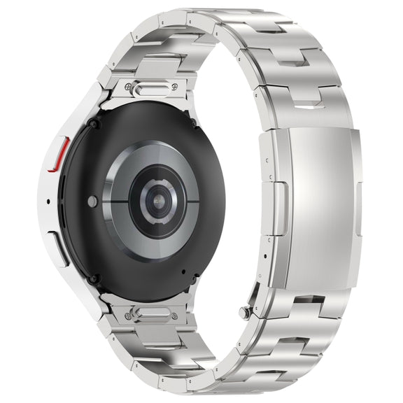 For Samsung Galaxy Watch6/6 Classic/5/5 Pro Button Style Titanium Steel Metal Watch Band(Silver)