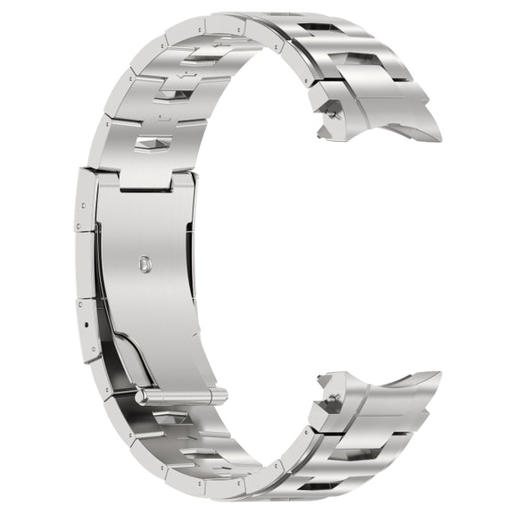 For Samsung Galaxy Watch6/6 Classic/5/5 Pro Button Style Titanium Steel Metal Watch Band(Silver)