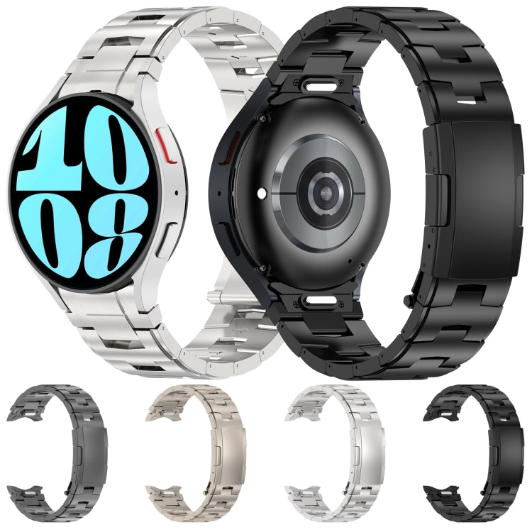 For Samsung Galaxy Watch6/6 Classic/5/5 Pro Button Style Titanium Steel Metal Watch Band(Silver)