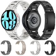 For Samsung Galaxy Watch6/6 Classic/5/5 Pro Button Style Titanium Steel Metal Watch Band(Silver)