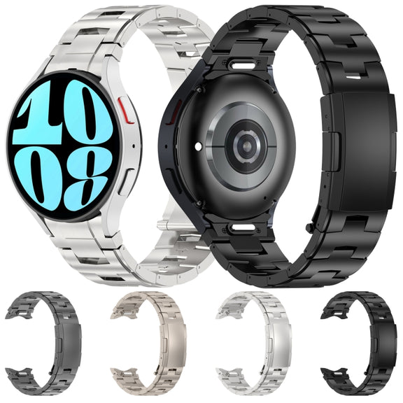 For Samsung Galaxy Watch6/6 Classic/5/5 Pro Button Style Titanium Steel Metal Watch Band(Silver)
