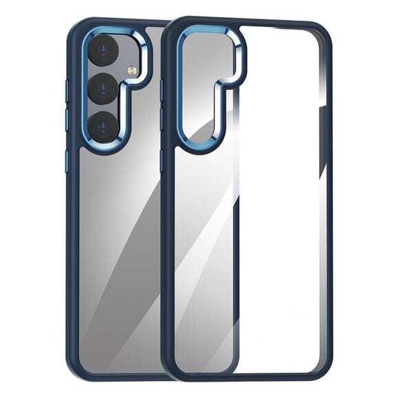 For Samsung Galaxy S25+ 5G Anti-fingerprint Highly Transparent PC Phone Case(Blue)