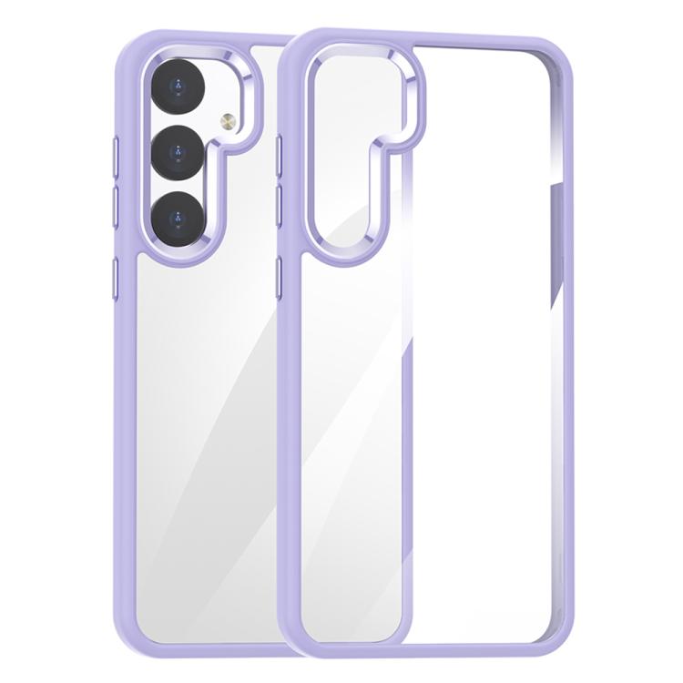 For Samsung Galaxy S25+ 5G Anti-fingerprint Highly Transparent PC Phone Case(Purple)