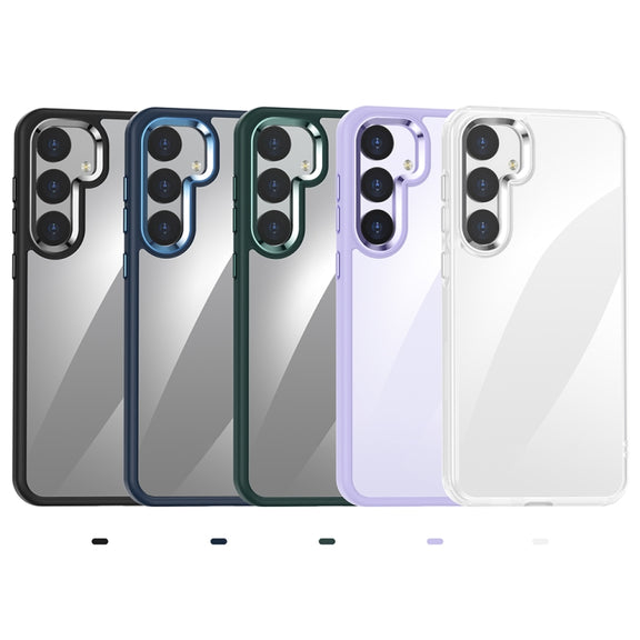 For Samsung Galaxy S25+ 5G Anti-fingerprint Highly Transparent PC Phone Case(Blue)