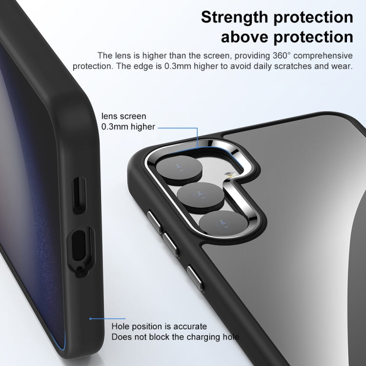 For Samsung Galaxy S25+ 5G Anti-fingerprint Highly Transparent PC Phone Case(Black)