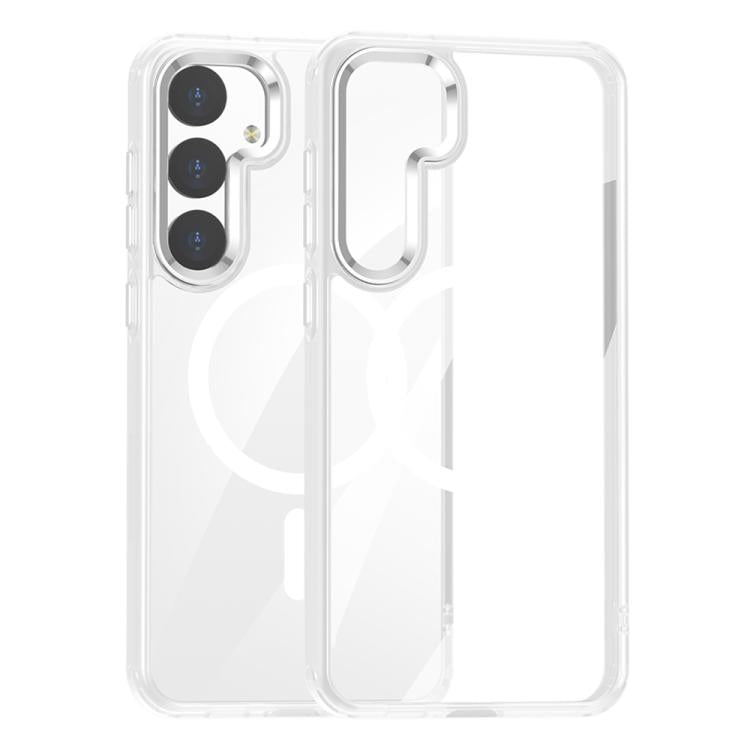 For Samsung Galaxy S25 5G MagSafe Anti-fingerprint Highly Transparent PC Phone Case(White)