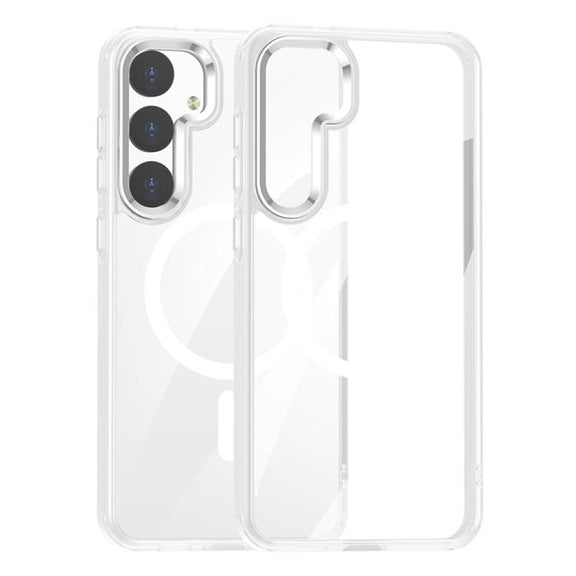 For Samsung Galaxy S25 5G MagSafe Anti-fingerprint Highly Transparent PC Phone Case(White)
