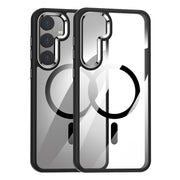 For Samsung Galaxy S25 5G MagSafe Anti-fingerprint Highly Transparent PC Phone Case(Black)