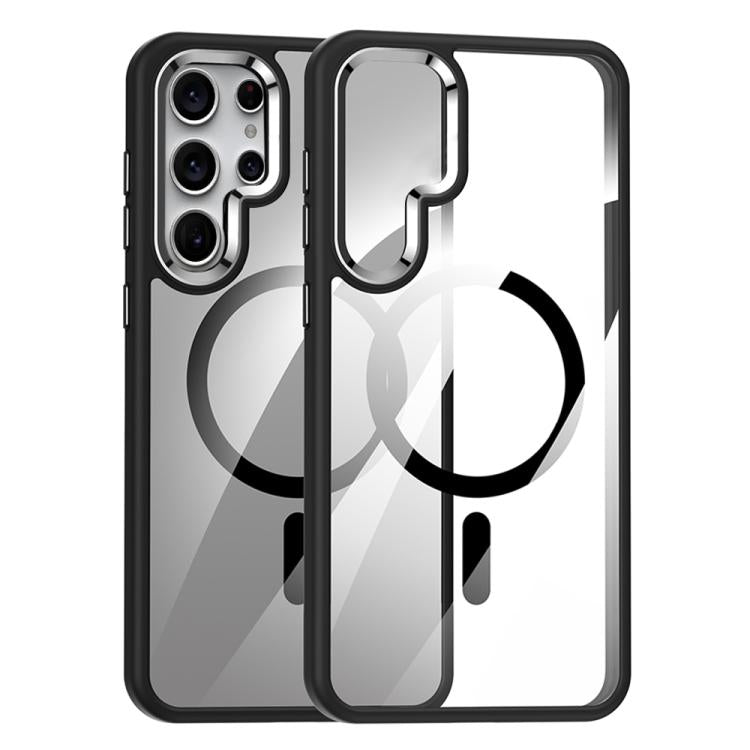 For Samsung Galaxy S25 Ultra 5G MagSafe Anti-fingerprint Highly Transparent PC Phone Case(Black)