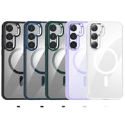 For Samsung Galaxy S25+ 5G MagSafe Anti-fingerprint Highly Transparent PC Phone Case(Blue)