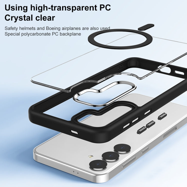 For Samsung Galaxy S25+ 5G MagSafe Anti-fingerprint Highly Transparent PC Phone Case(Blue)