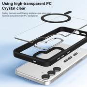 For Samsung Galaxy S25+ 5G MagSafe Anti-fingerprint Highly Transparent PC Phone Case(Blue)