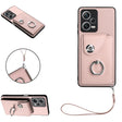 For Xiaomi Redmi Note 12 Pro 5G Global Organ Card Bag Ring Holder PU Phone Case with Lanyard(Pink) - Xiaomi Cases by PMC TechLife | Online Shopping South Africa | PMC TechLife | Buy Now Pay Later Mobicred