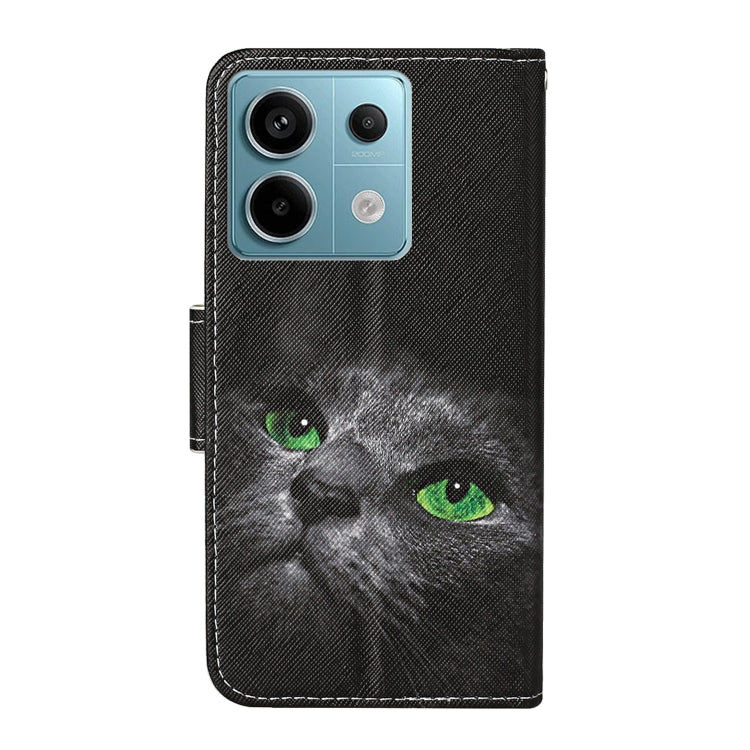 For Xiaomi Redmi Note 13 Pro 5G Colored Drawing Pattern Leather Phone Case(Black Cat)
