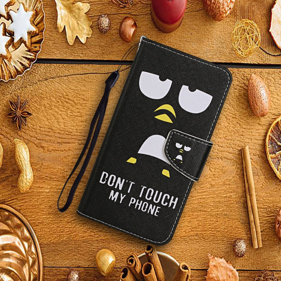 For Xiaomi Redmi 13C Colored Drawing Pattern Leather Phone Case(Penguin)