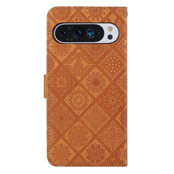 For Google Pixel 9 Pro XL Ethnic Style Embossed Pattern Leather Phone Case(Brown)