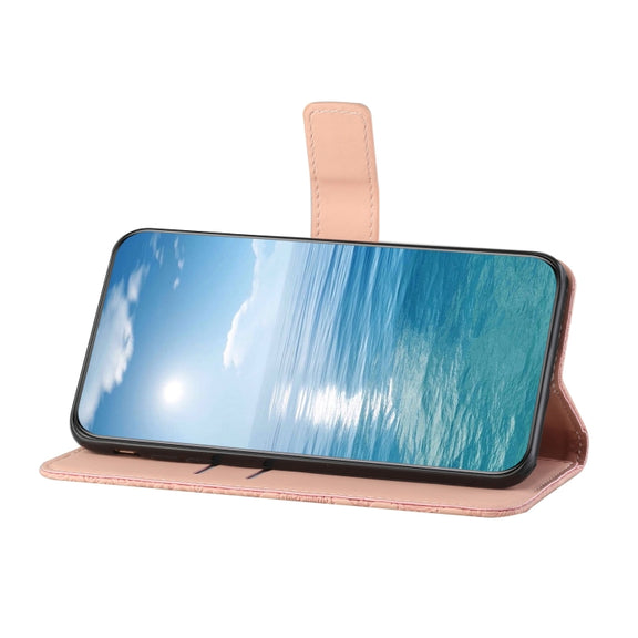 For Google Pixel 9 Pro XL Ethnic Style Embossed Pattern Leather Phone Case(Pink)