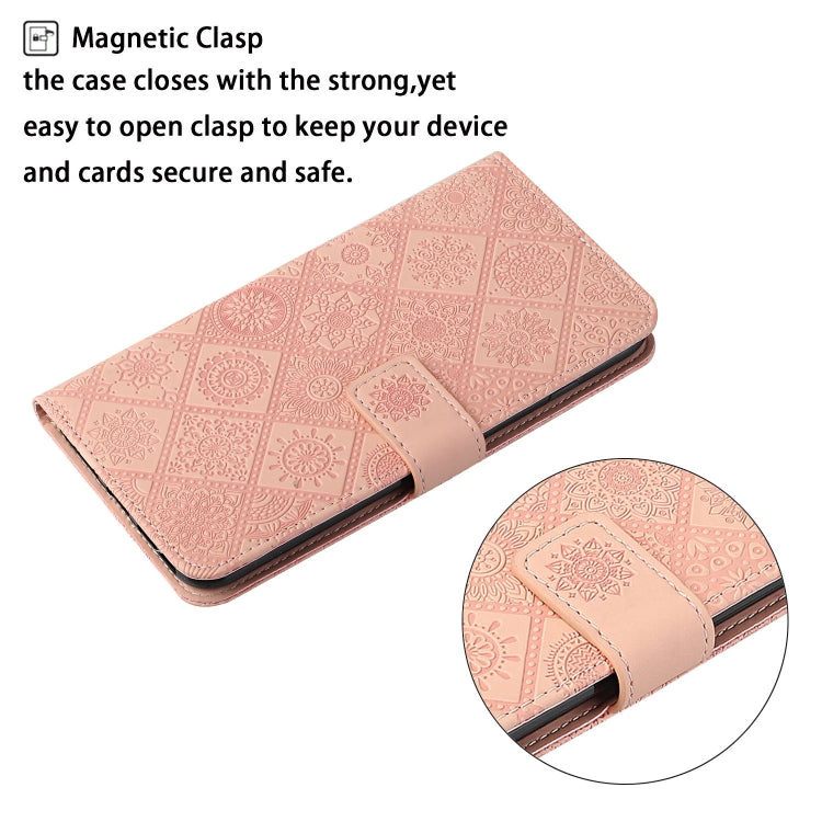 For Google Pixel 9 Pro XL Ethnic Style Embossed Pattern Leather Phone Case(Pink)