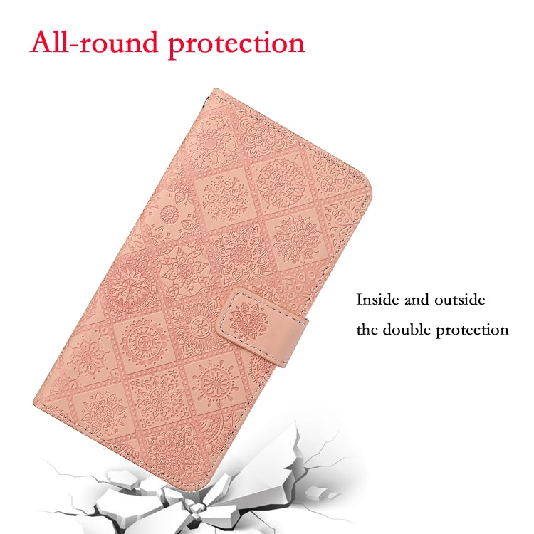 For Google Pixel 9 Pro XL Ethnic Style Embossed Pattern Leather Phone Case(Pink)