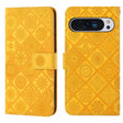 For Google Pixel 9 Pro XL Ethnic Style Embossed Pattern Leather Phone Case(Yellow) - Google Cases by PMC TechLife | Online Shopping South Africa | PMC TechLife | Buy Now Pay Later Mobicred
