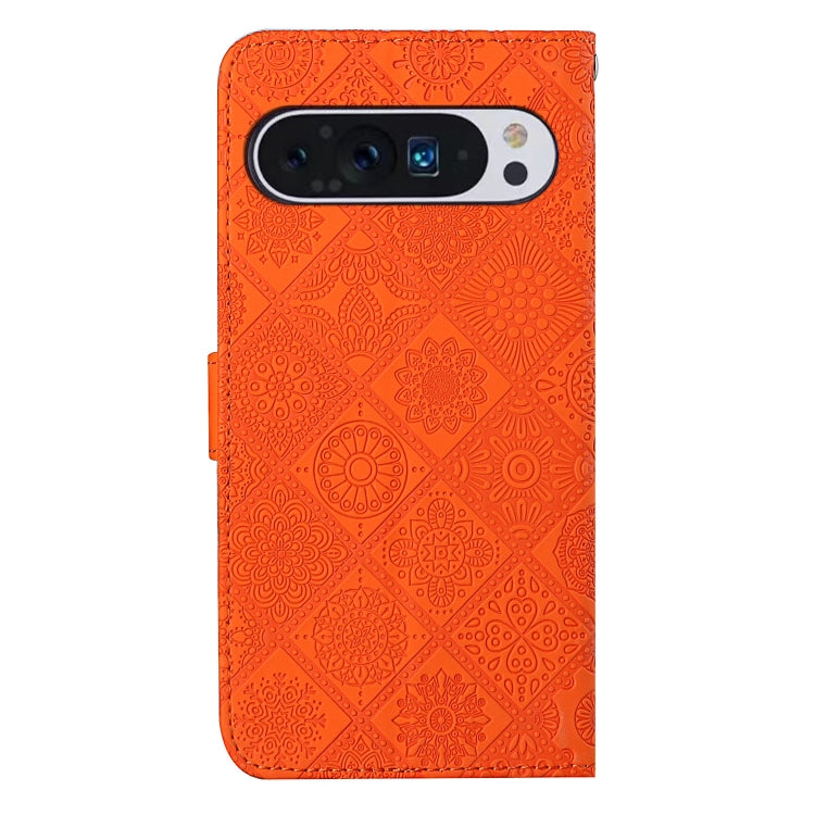 For Google Pixel 9 Pro XL Ethnic Style Embossed Pattern Leather Phone Case(Orange)
